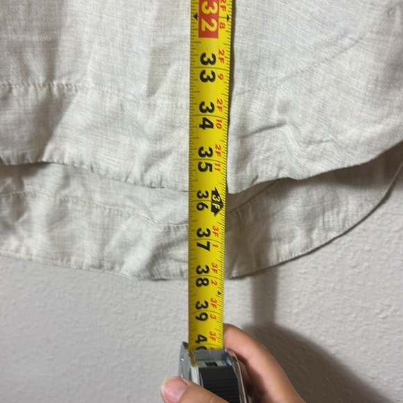 Bella Dahl Linen Tencel Blend lace up Neck Beige Dress size Small - Picture 5 of 9